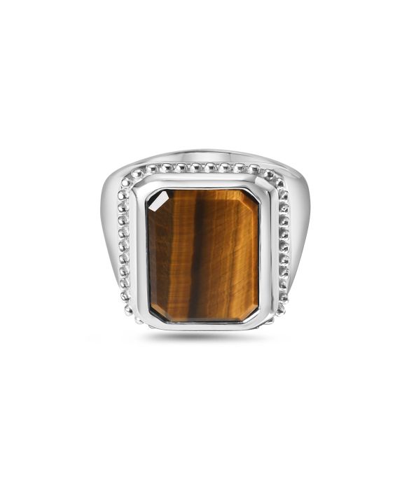 Silver Men's Octagon Signet Ring 