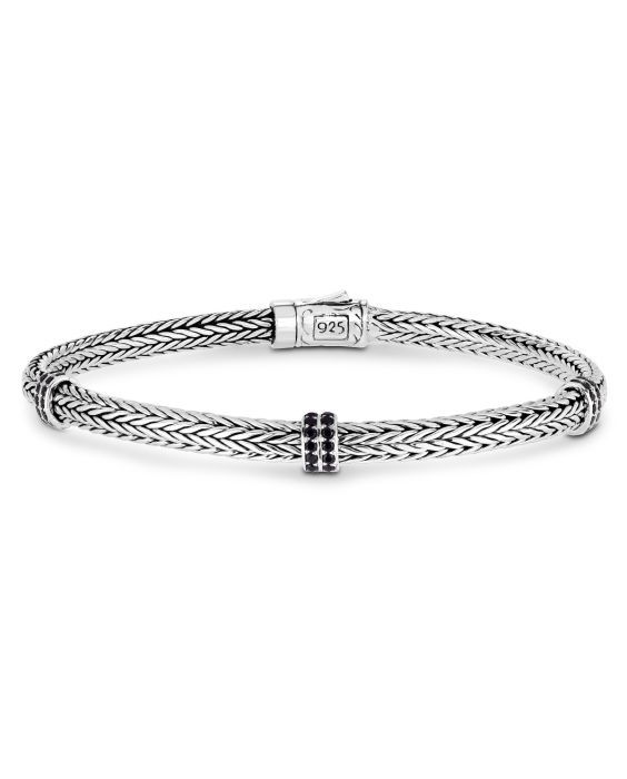 Black Spinel Mini Woven Bracelet