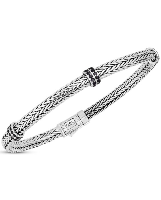 Black Spinel Mini Woven Bracelet