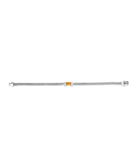 Woven Sterling Silver Citrine Bracelet
