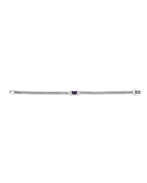 Woven Sterling Silver Onyx Bracelet