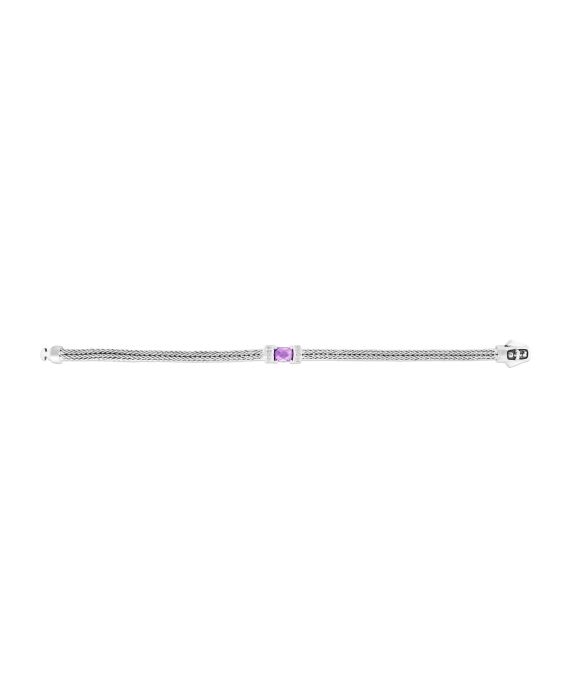 Woven Sterling Silver Amethyst Bracelet