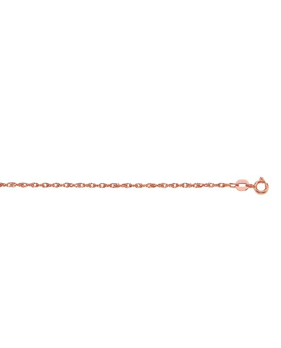 14K Gold .95mm Machine Rope Chain (Carded) 