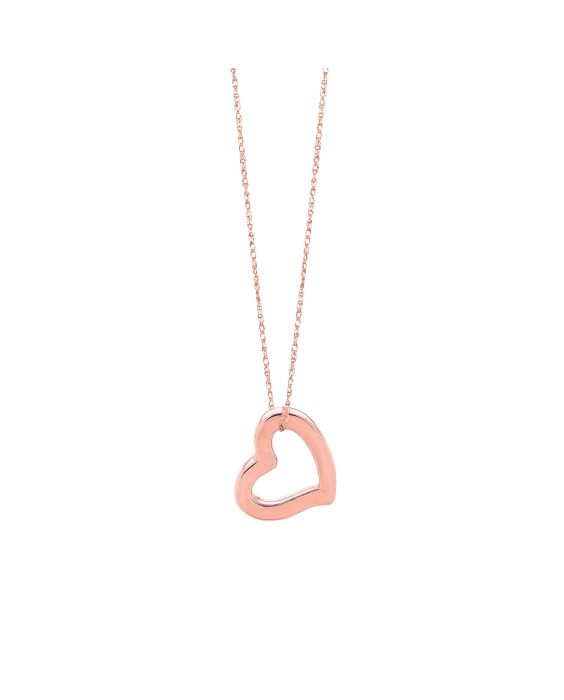 14K Gold Open Heart Necklace