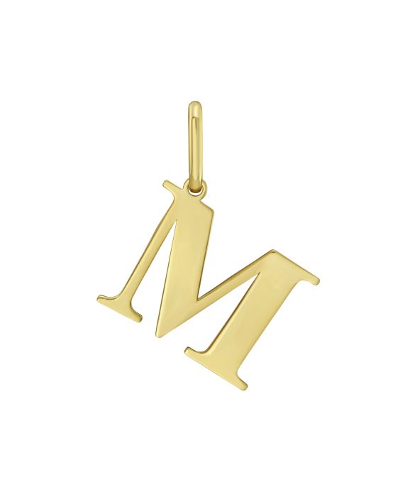 14K Gold Initial M Charm