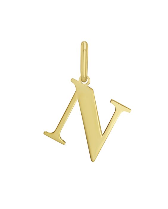 14K Gold Initial N Charm
