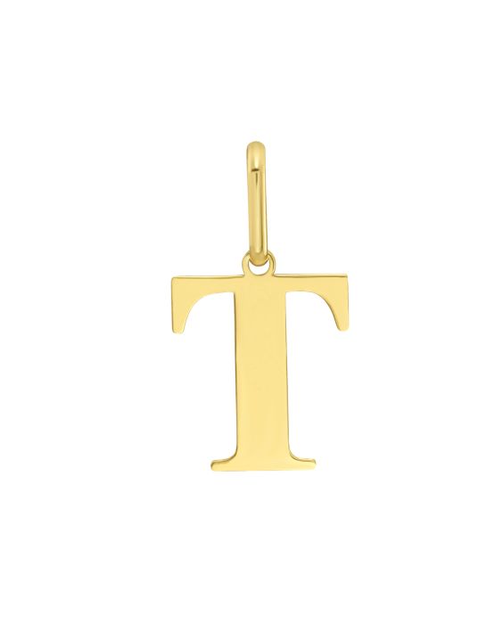 14K Gold Initial T Charm
