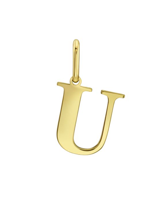 14K Gold Initial U Charm