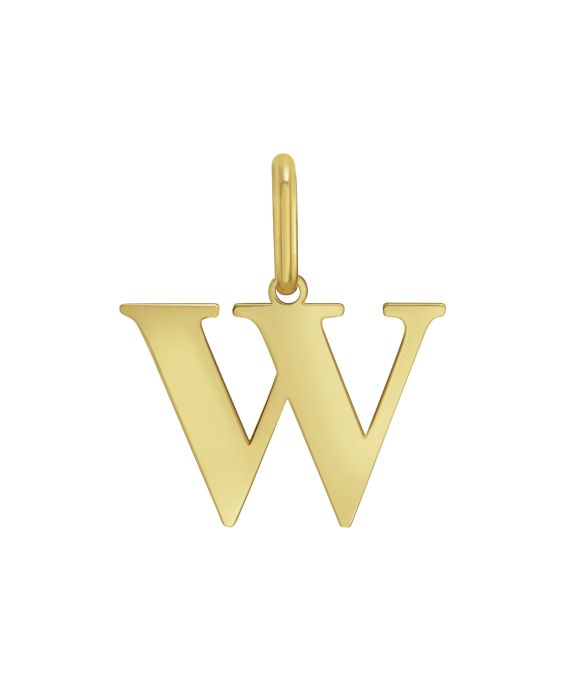 14K Gold Initial W Charm