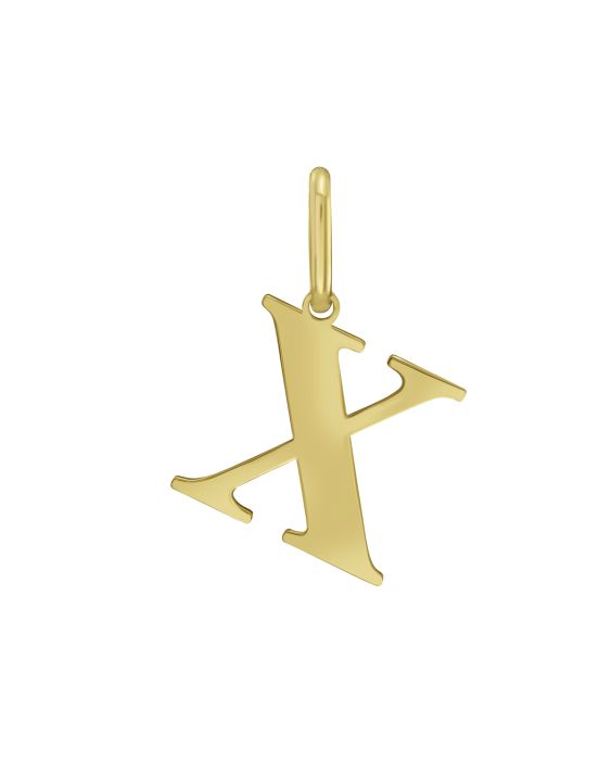 14K Gold Initial X Charm