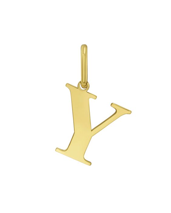 14K Gold Initial Y Charm