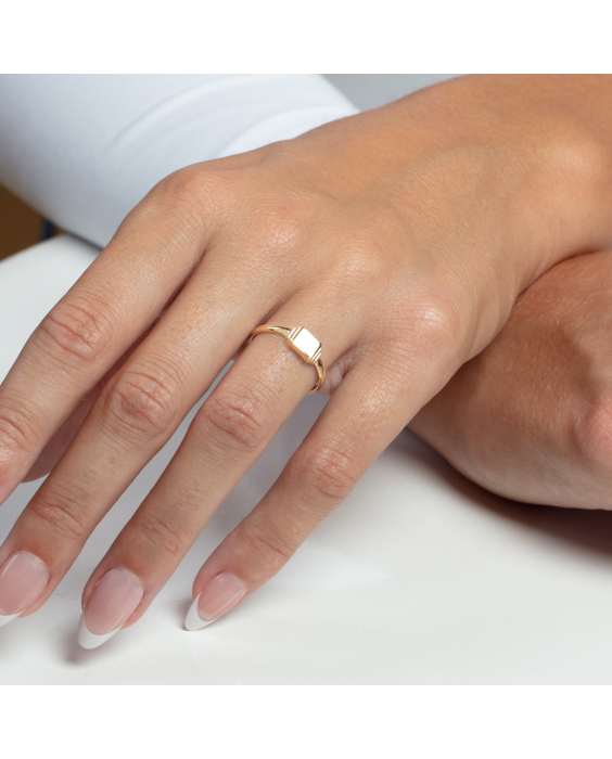 14K Mini Signet Ring