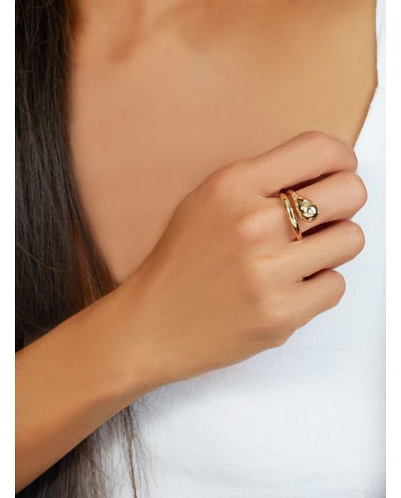 14K Diamond Raindrop Ring