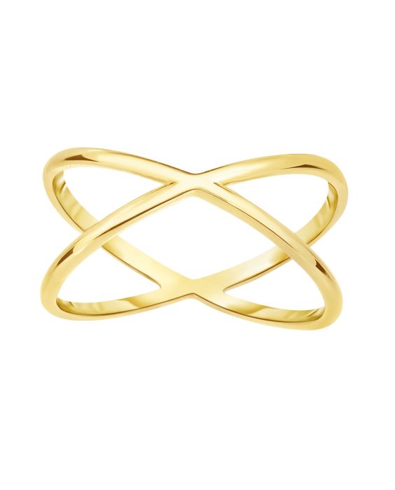 14K Gold Crisscross Ring