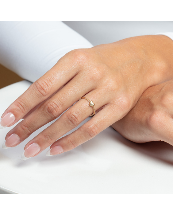 14K Gold Mini Heart Ring