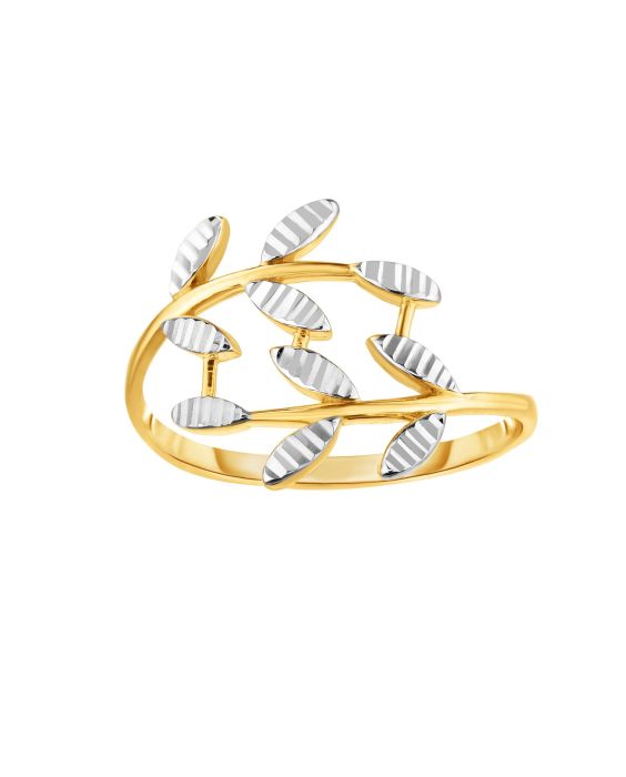 14K Gold Leaf Ring
