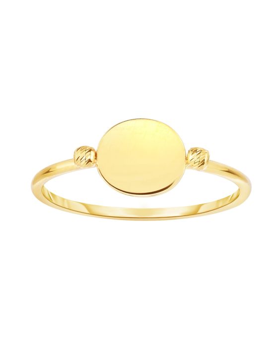 14K Gold Polished Disc Ring