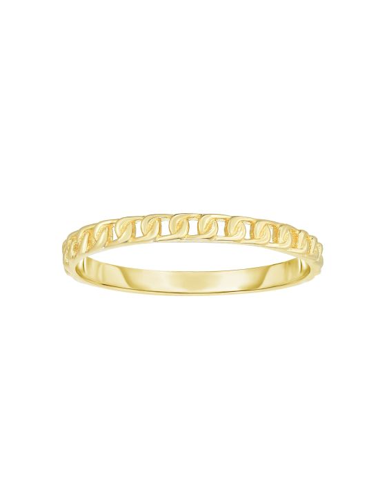 14K Gold Mini Curb Stackable Ring
