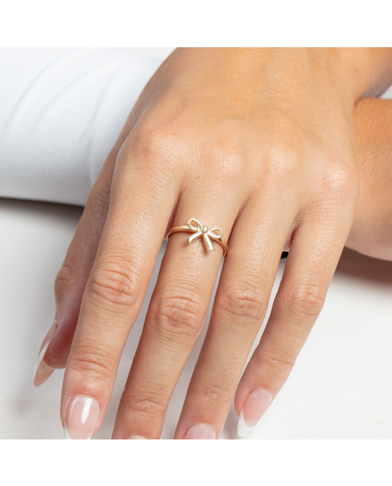 14K Gold Bow Ring