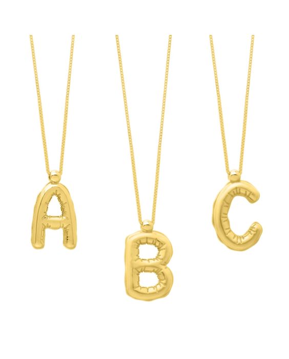 14K Helium Initial Pendant - ALL LETTERS