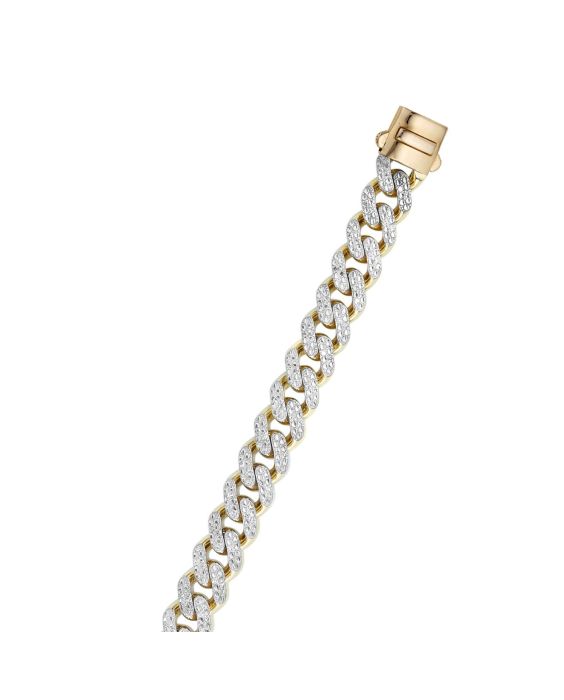 14K Gold 9.5mm Lite Miami Cuban with Diamonds 