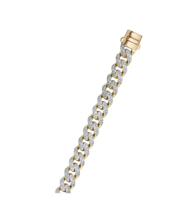 14K Gold 11.5mm Lite Miami Cuban with Diamonds 