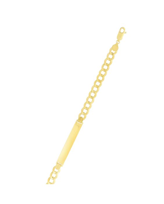 14K Gold 6.7mm Polished Curb ID Chain