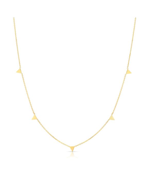 14K Gold Dangle Spike Necklace