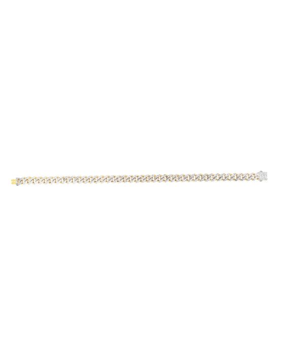 14K 6.5mm White Pave Modern Lite Miami Cuban Chain