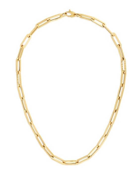 14K Gold 6.1mm Paperclip Chain 