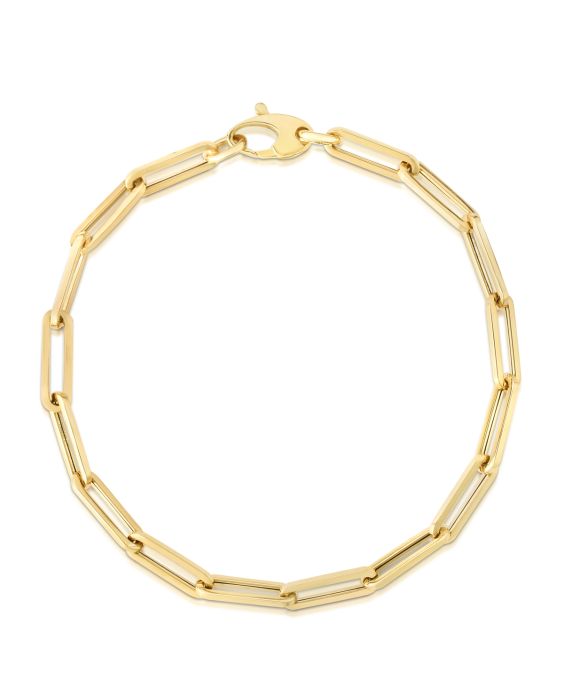 14K Gold 4.2mm Paperclip Chain 