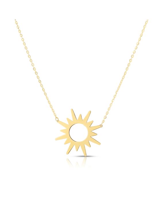 14K Gold Sunburst Necklace