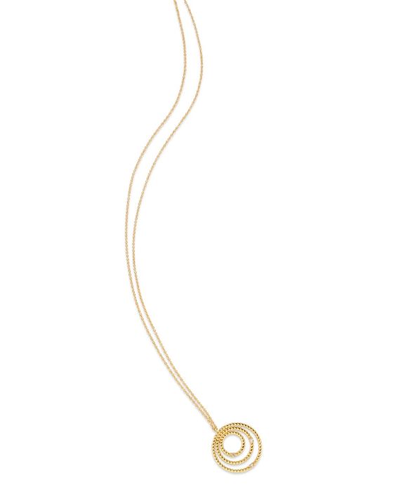 14K Diamond Cable Circle Pendant