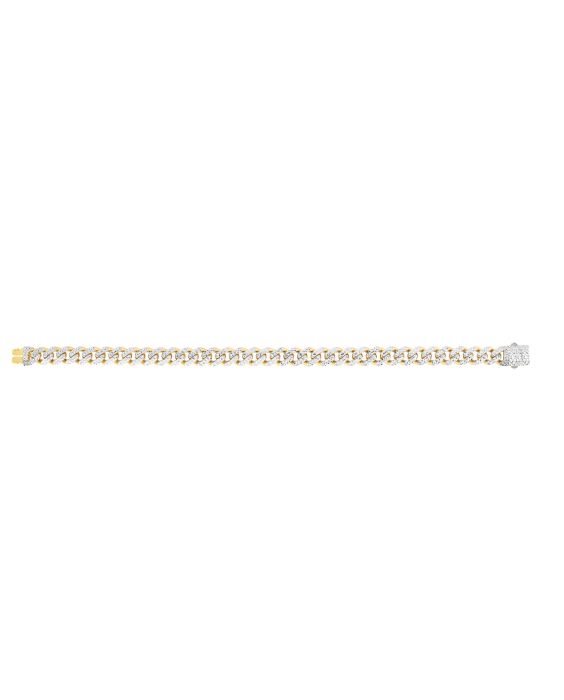 14K 8mm White Pave Modern Lite Miami Cuban Chain