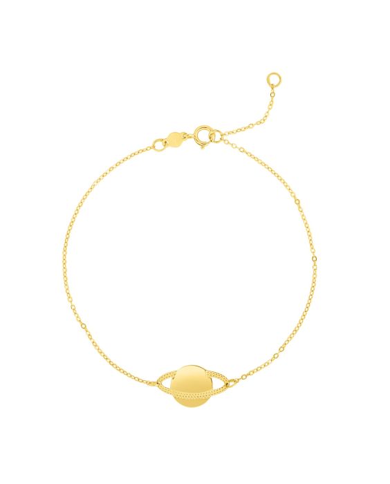 14K Gold Saturn Bracelet