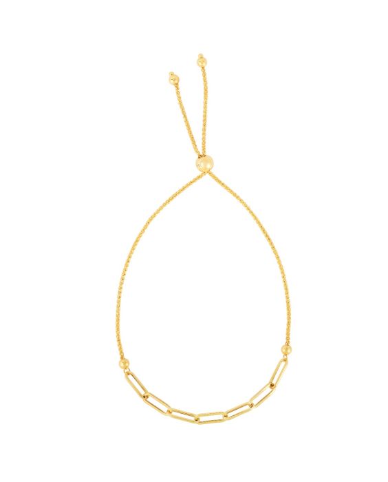 14K Gold Paperclip Friendship Bracelet