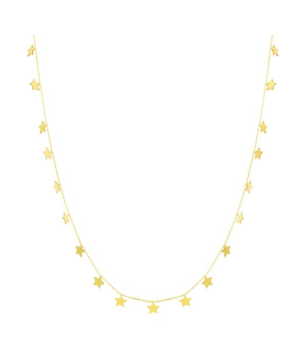  14K Gold Dangling Stars Necklace