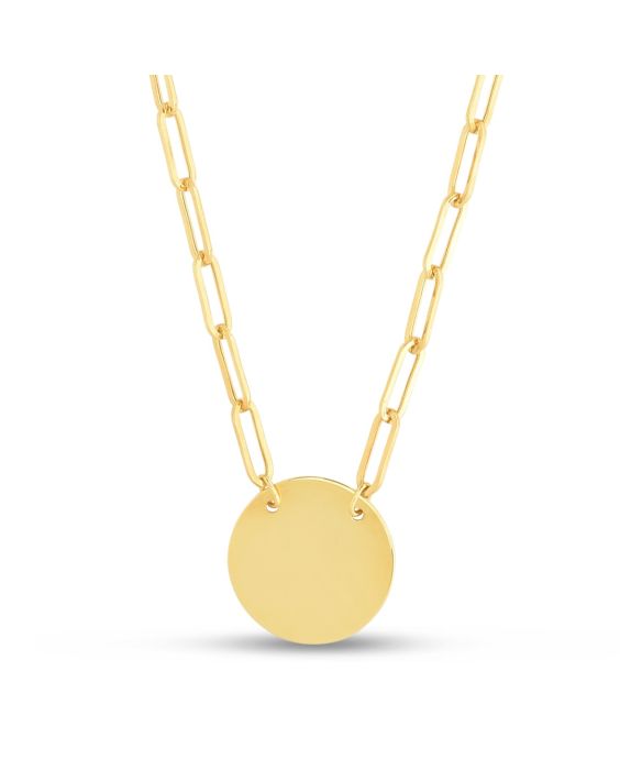 14K Gold Disc Necklace
