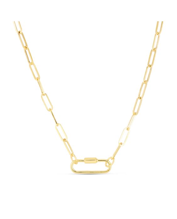 14K Classic Carabiner Paperclip Necklace