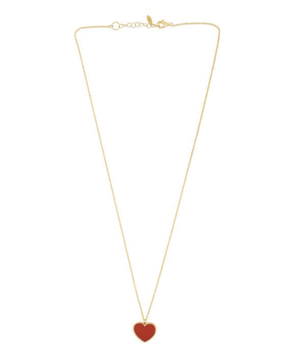 14K Gold Red Cornelia Heart Necklace