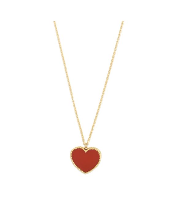 14K Gold Red Cornelia Heart Necklace