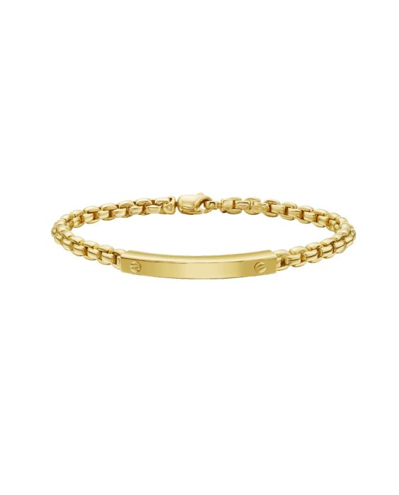 14K Gold Venetian Link ID Bracelet