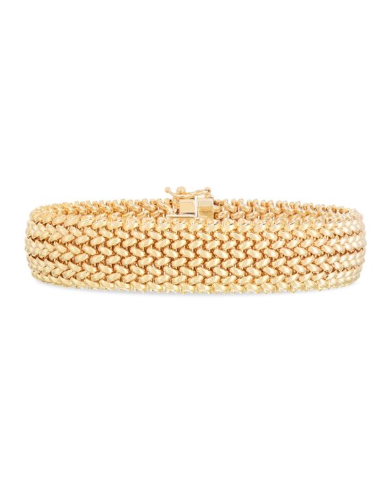 14K Large Mesh Rice Bracelet