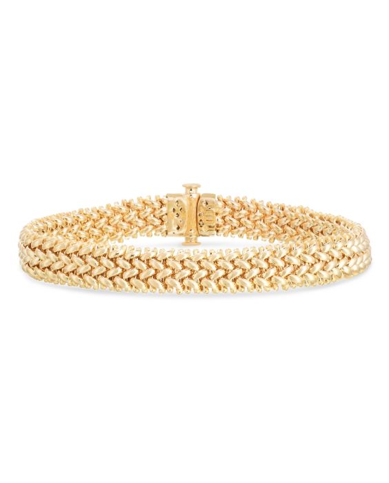 14K Medium Mesh Rice Bracelet