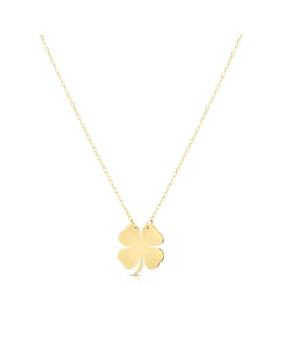 14K Gold Clover Necklace