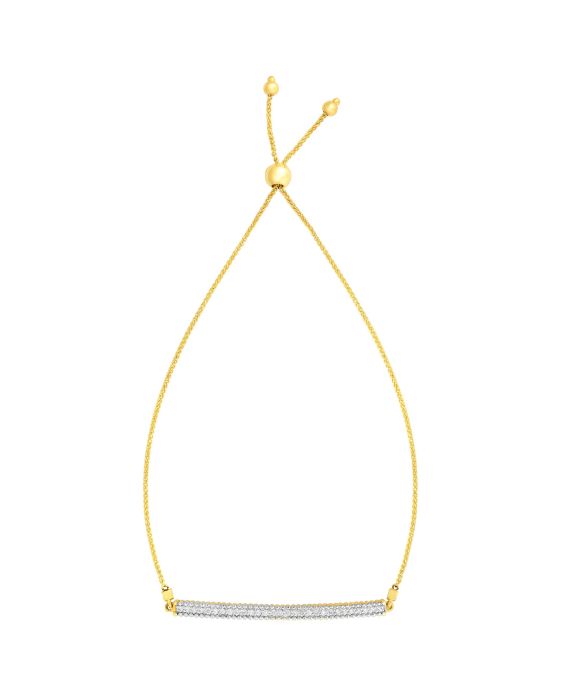 14K Gold Diamond Bar Friendship Bracelet