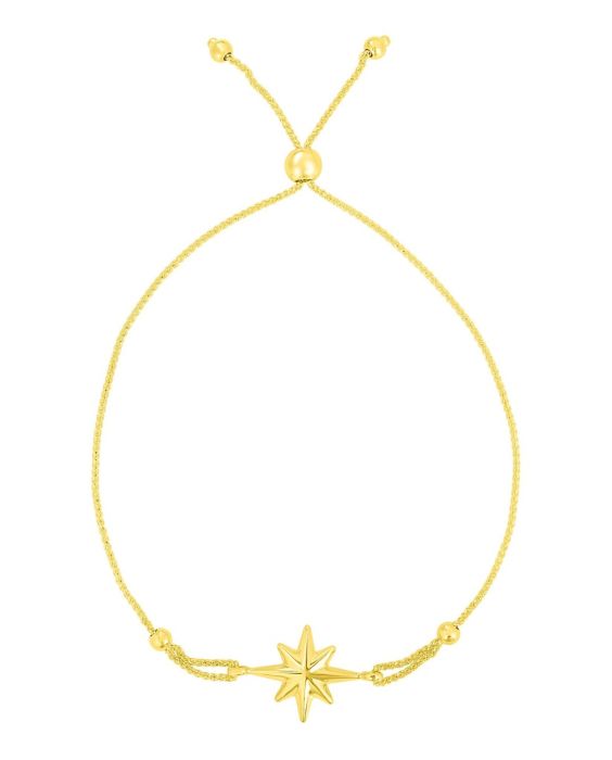 14K Gold North Star Bolo Bracelet