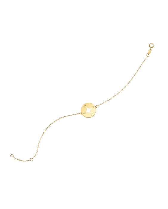 14K Gold Polished North Star Bracelet