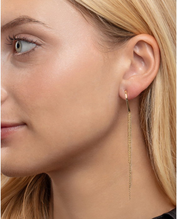 14K Multi-Chain Drop Earrings