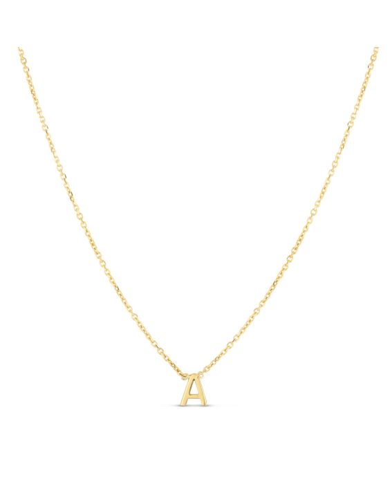 14K Mini Initial A Necklace